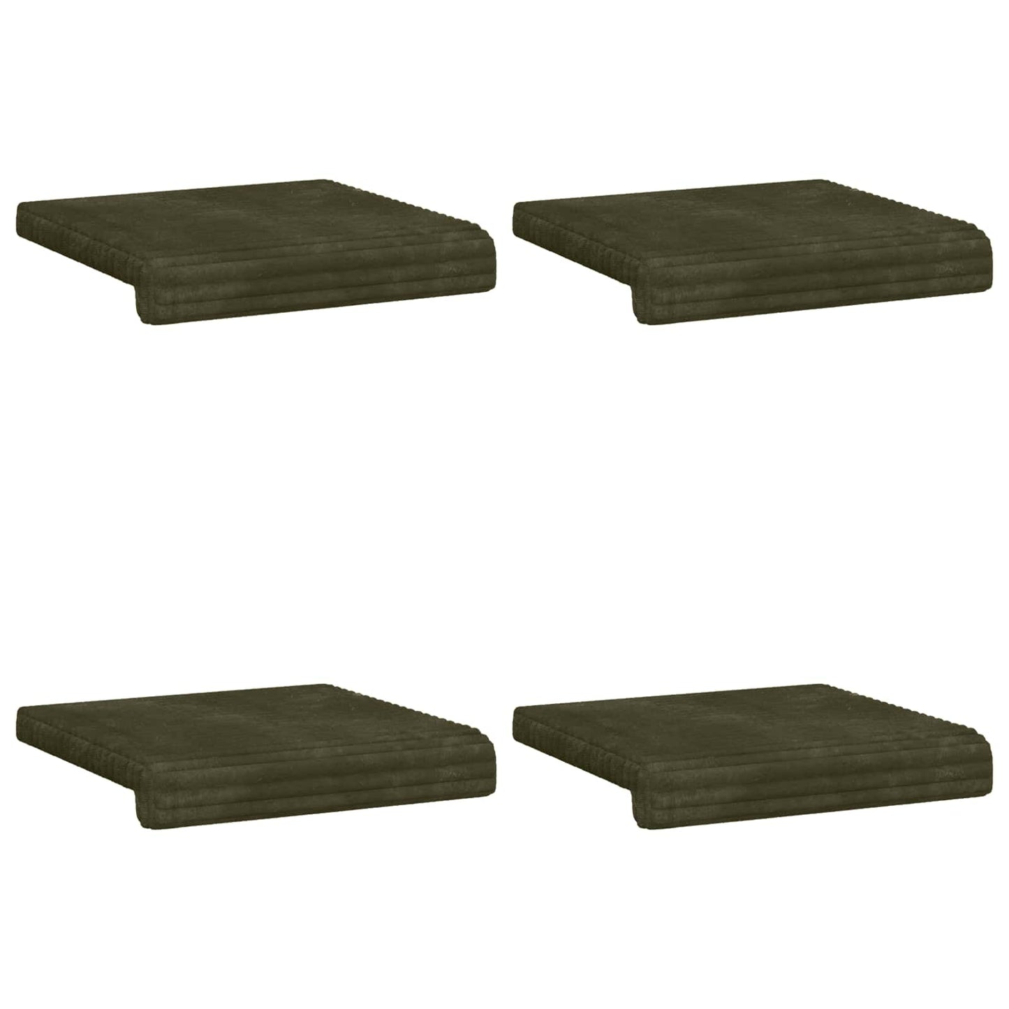 vidaXL Bench Cushion 4 pcs Plush Corduroy Green Depth 35 cm