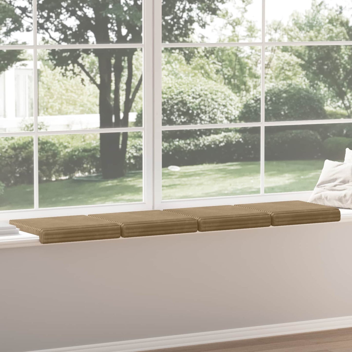 vidaXL Bench Cushion 4 pcs Plush Corduroy Taupe Depth 35 cm