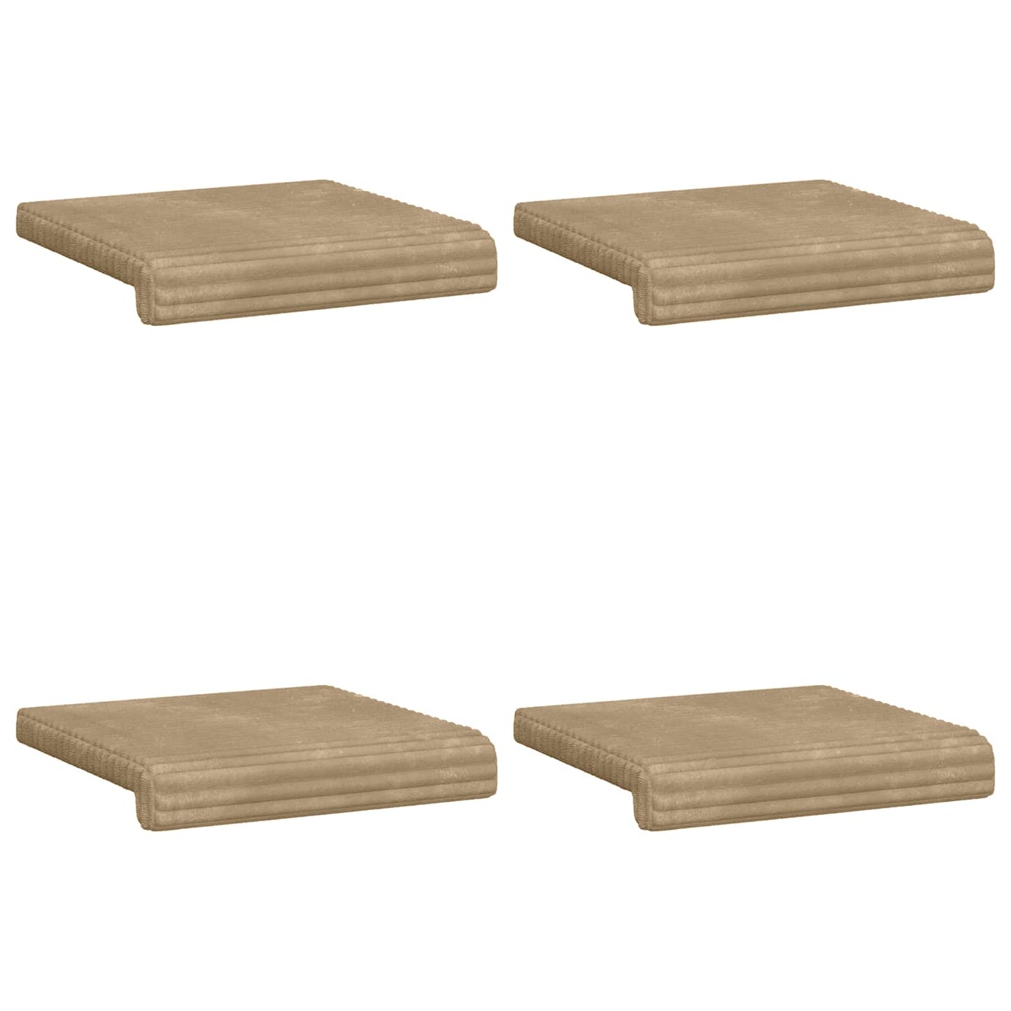 vidaXL Bench Cushion 4 pcs Plush Corduroy Taupe Depth 35 cm