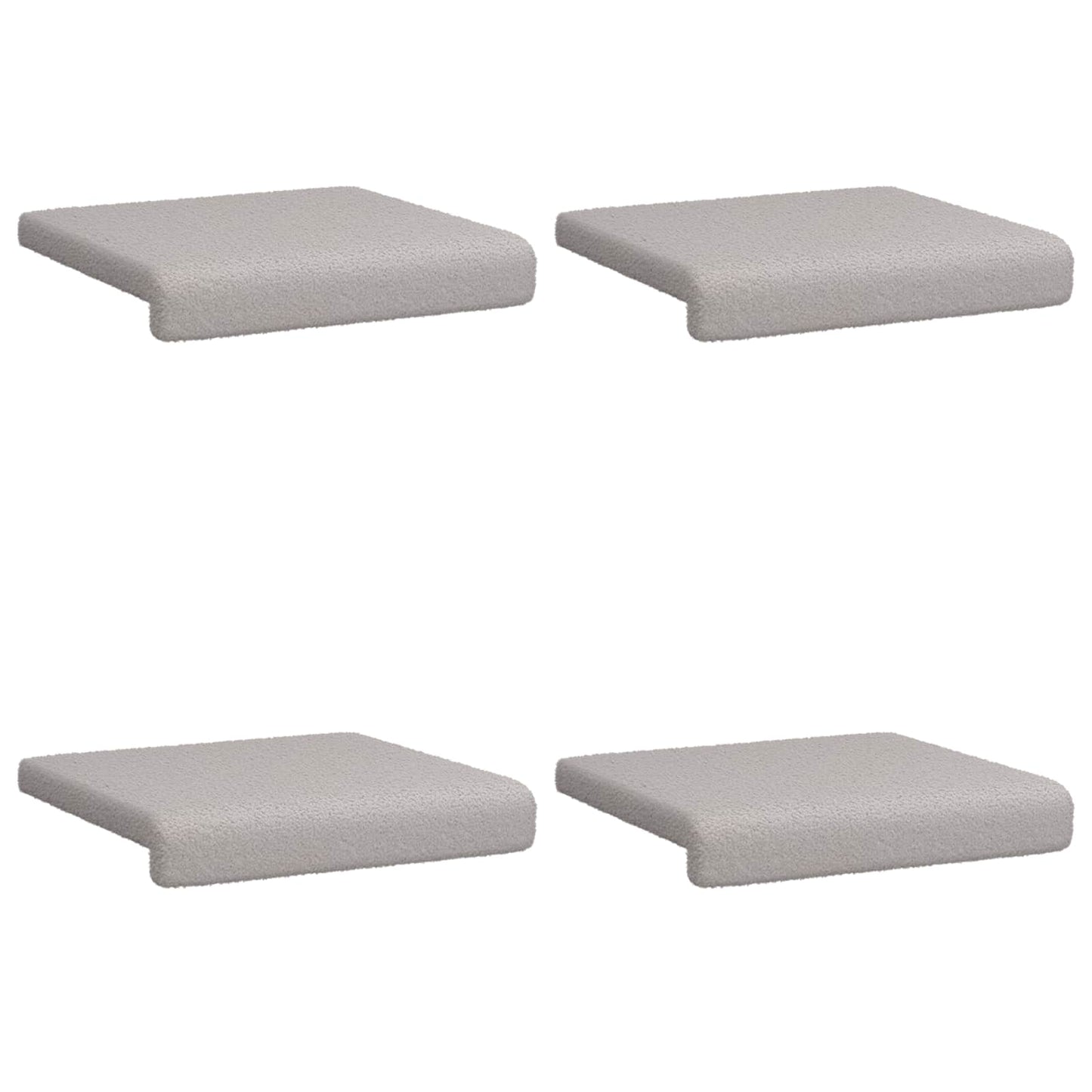 vidaXL Bench Cushion 4 pcs Sherpa Fabric Light Grey Depth 35 cm