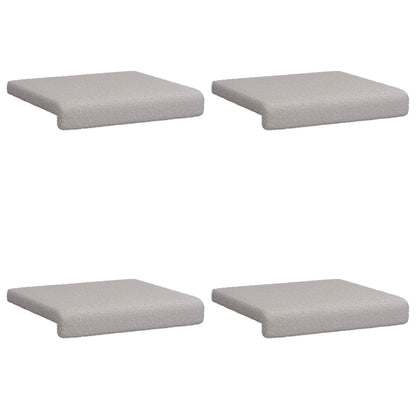 vidaXL Bench Cushion 4 pcs Sherpa Fabric Light Grey Depth 35 cm