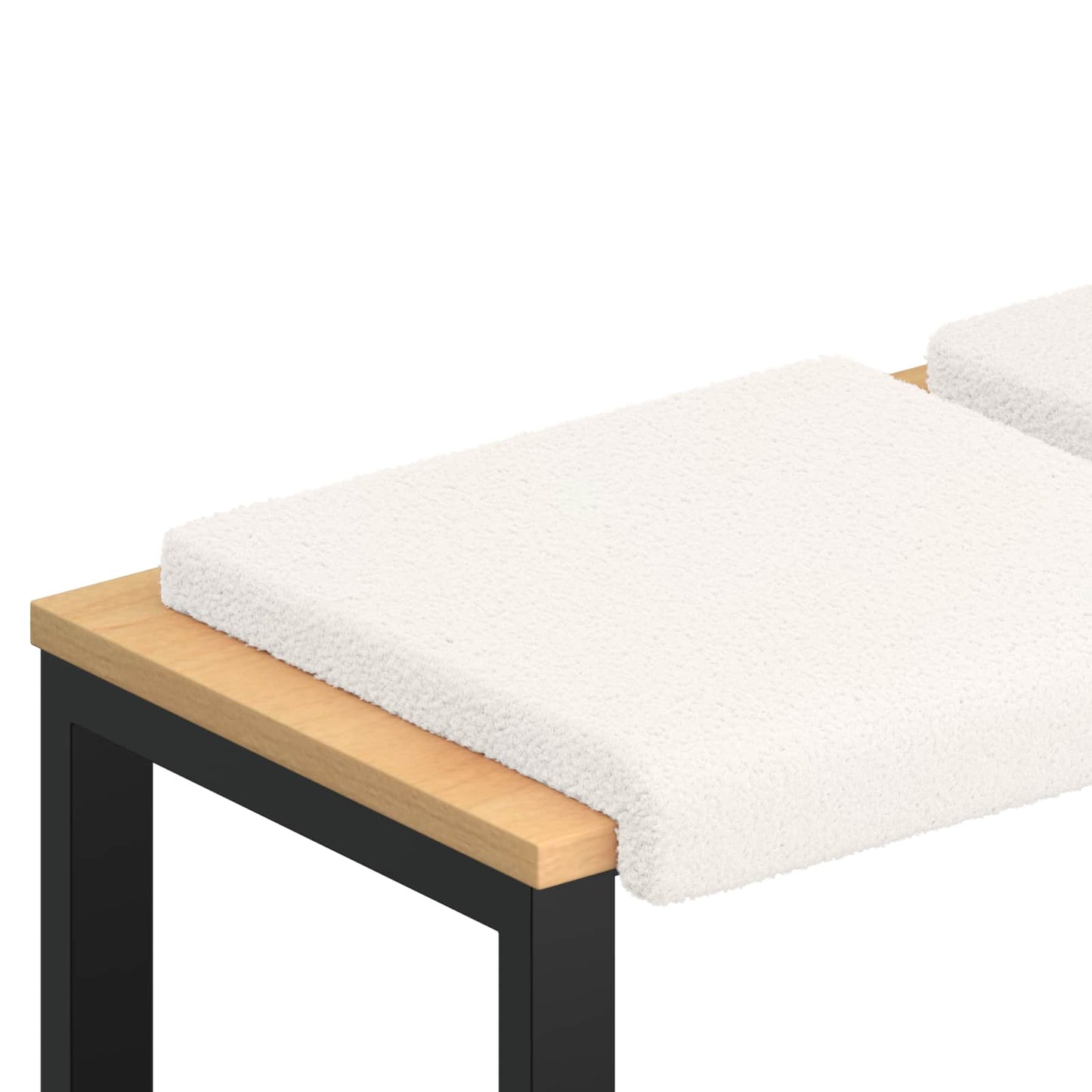vidaXL Bench Cushion 4 pcs Sherpa Fabric Cream Depth 35 cm