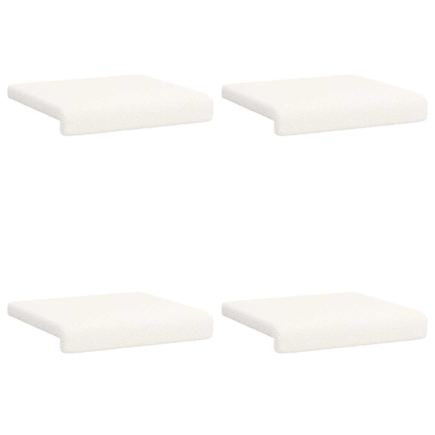 vidaXL Bench Cushion 4 pcs Sherpa Fabric Cream Depth 35 cm