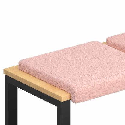vidaXL Bench Cushion 4 pcs Sherpa Fabric Pink Depth 35 cm