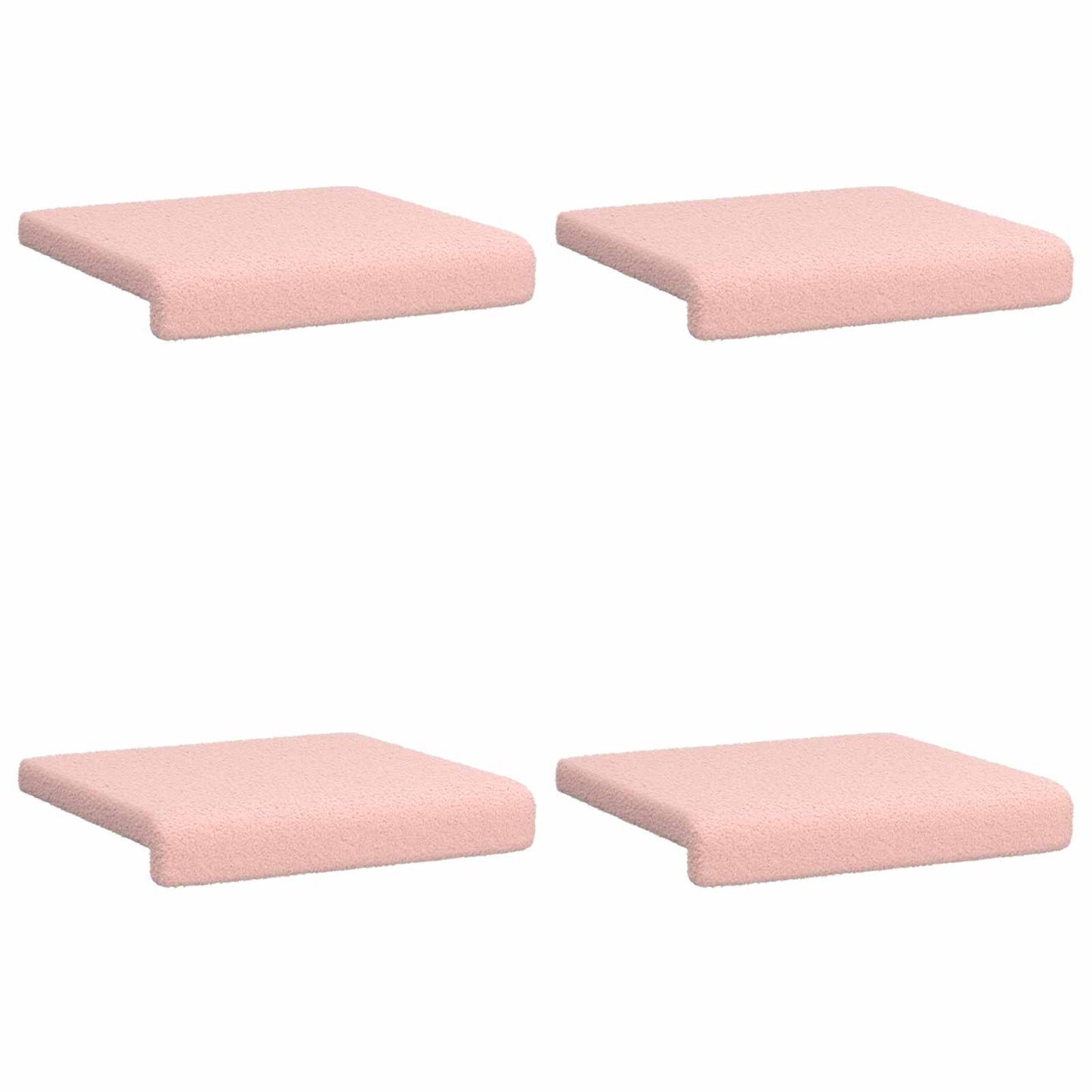vidaXL Bench Cushion 4 pcs Sherpa Fabric Pink Depth 35 cm