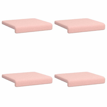 vidaXL Bench Cushion 4 pcs Sherpa Fabric Pink Depth 35 cm