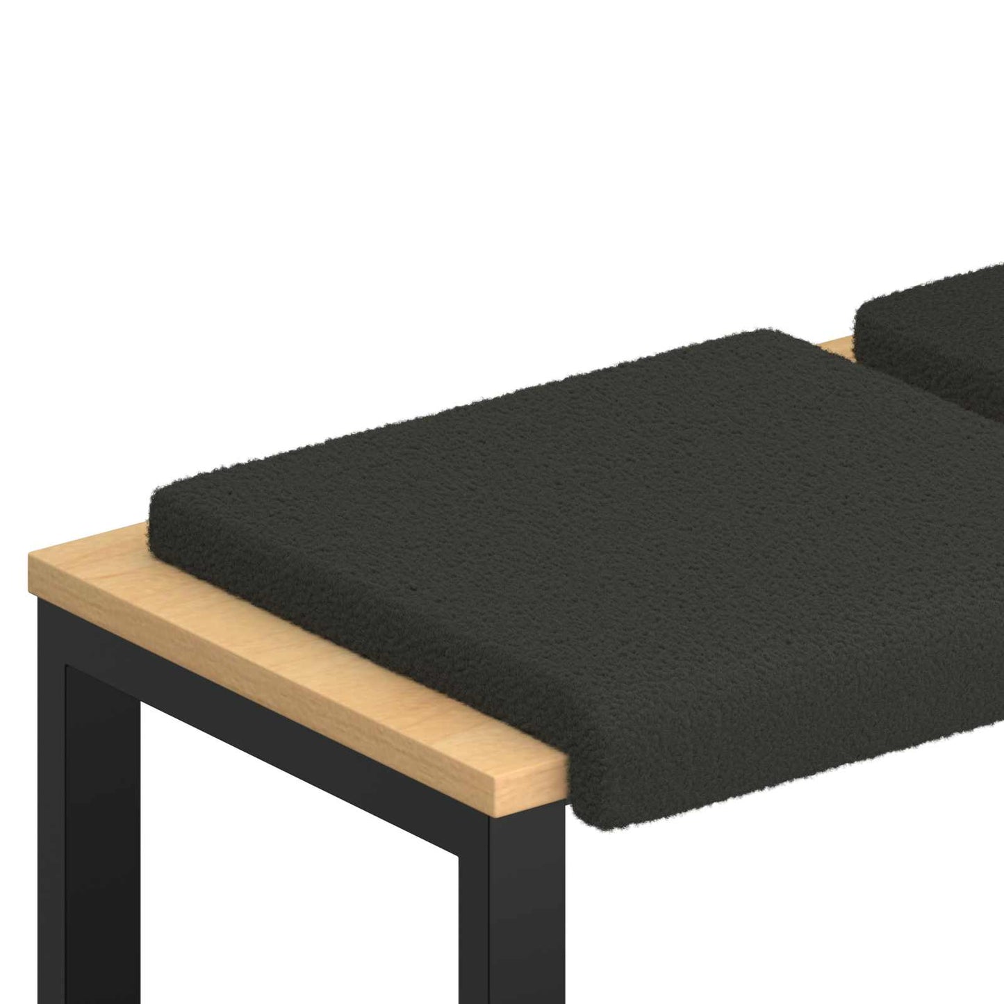 vidaXL Bench Cushion 4 pcs Sherpa Fabric Dark Grey Depth 35 cm