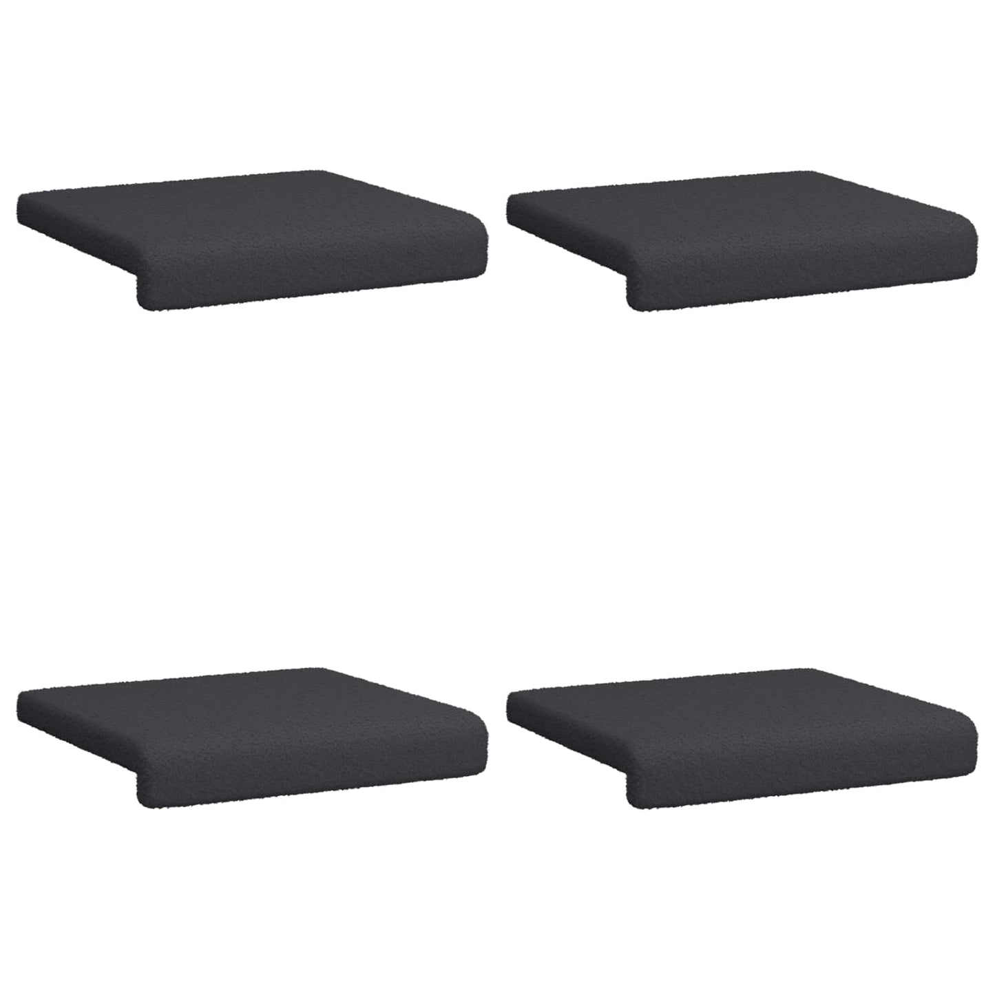 vidaXL Bench Cushion 4 pcs Sherpa Fabric Dark Grey Depth 35 cm