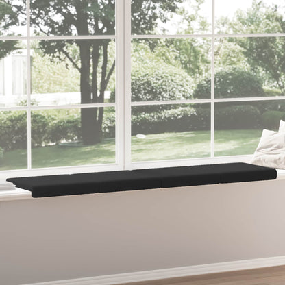 vidaXL Bench Cushion 4 pcs Sherpa Fabric Black Depth 35 cm