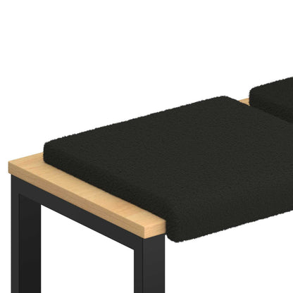 vidaXL Bench Cushion 4 pcs Sherpa Fabric Black Depth 35 cm