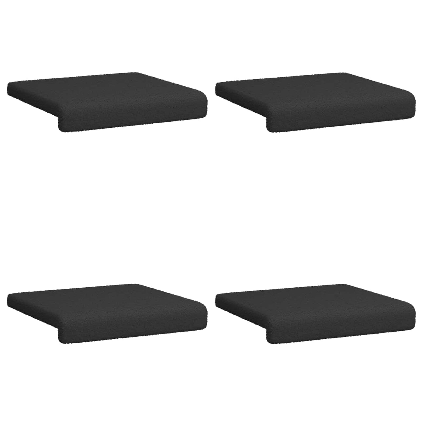 vidaXL Bench Cushion 4 pcs Sherpa Fabric Black Depth 35 cm