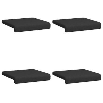 vidaXL Bench Cushion 4 pcs Sherpa Fabric Black Depth 35 cm