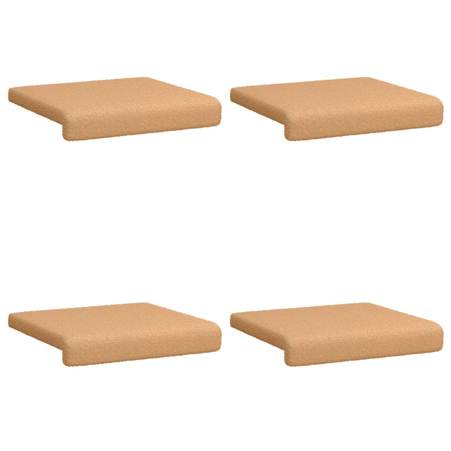 vidaXL Bench Cushion 4 pcs Sherpa Fabric Beige Depth 35 cm
