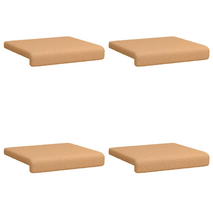 vidaXL Bench Cushion 4 pcs Sherpa Fabric Beige Depth 35 cm