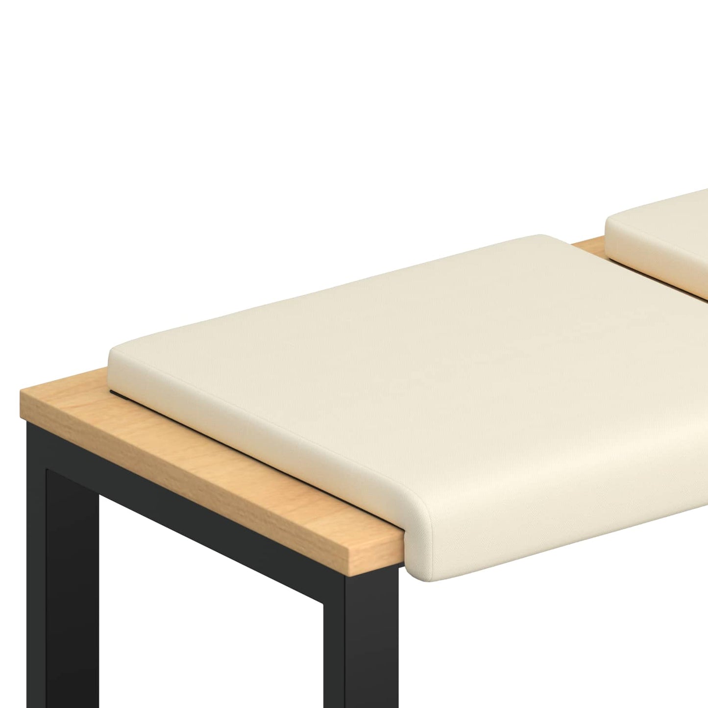 vidaXL Bench Cushion 4 pcs Textured Velvet Cream Depth 35 cm