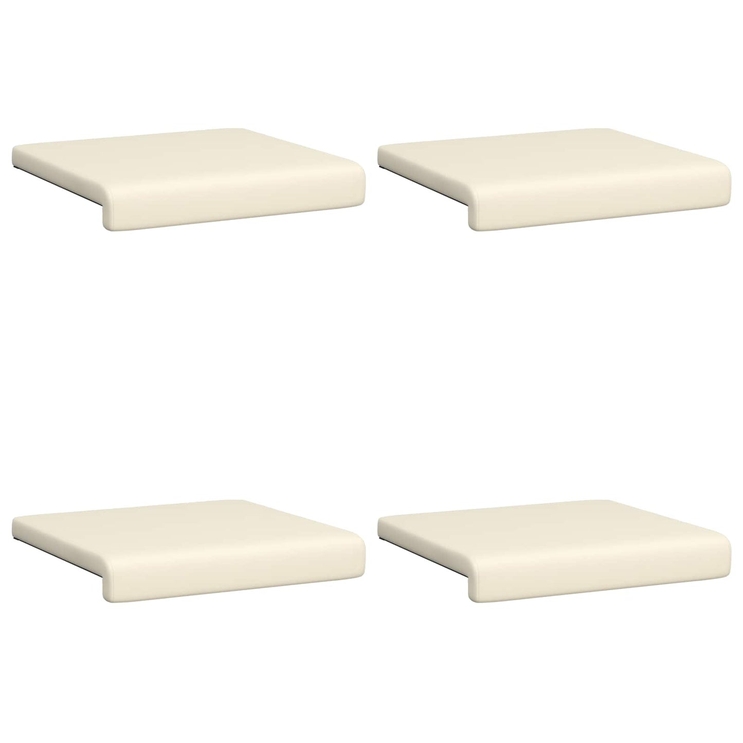 vidaXL Bench Cushion 4 pcs Textured Velvet Cream Depth 35 cm