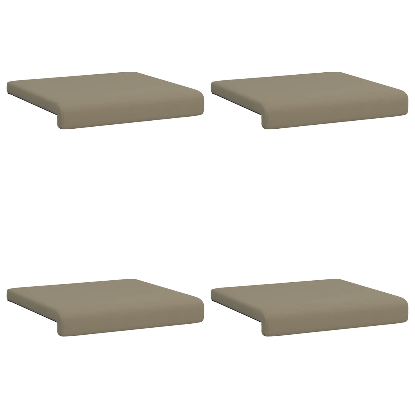 vidaXL Bench Cushion 4 pcs Textured Velvet Khaki Depth 35 cm