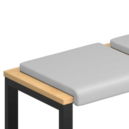 vidaXL Bench Cushion 4 pcs Textured Velvet Light Grey Depth 35 cm