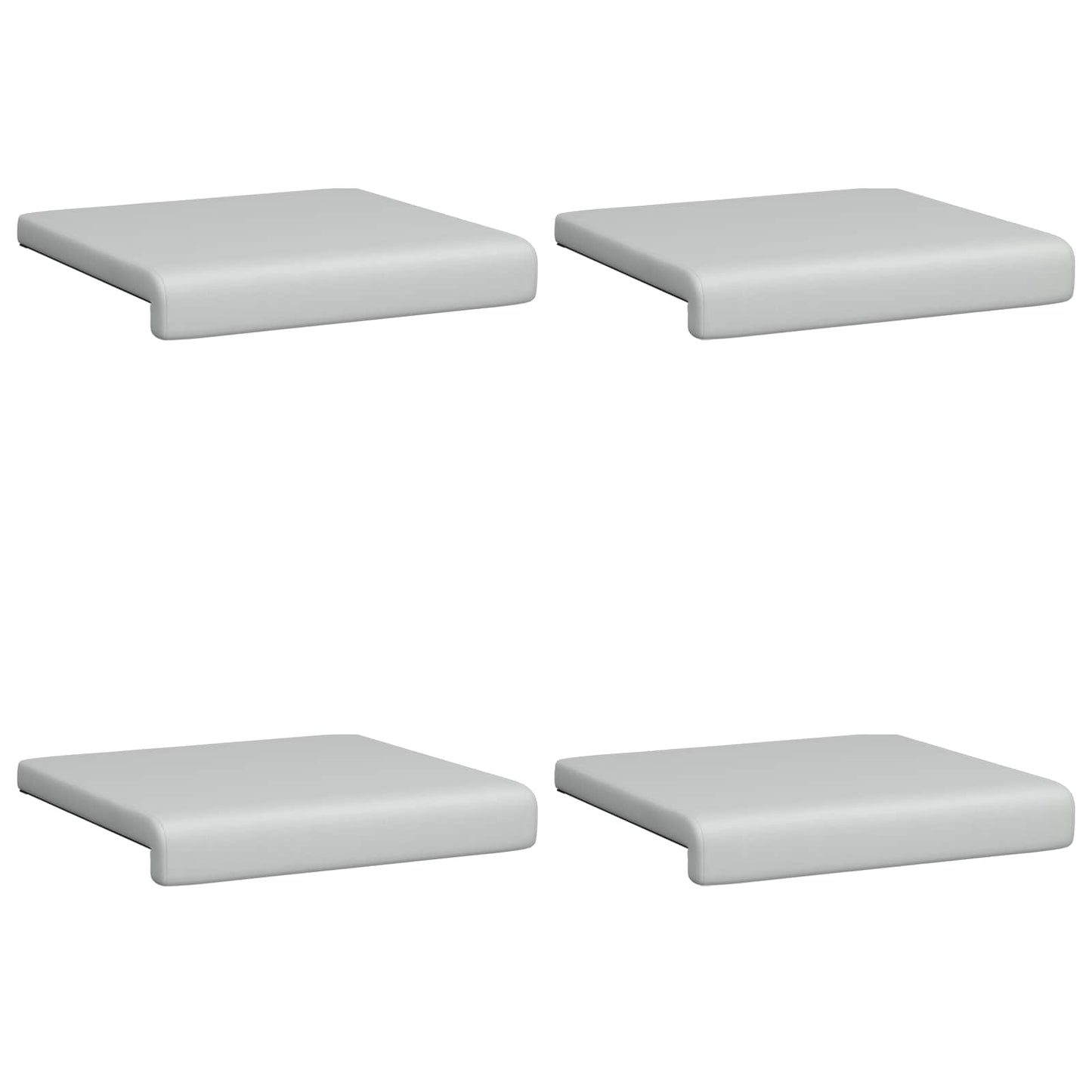 vidaXL Bench Cushion 4 pcs Textured Velvet Light Grey Depth 35 cm