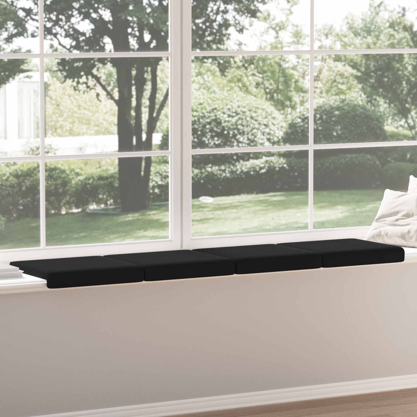 vidaXL Bench Cushion 4 pcs Textured Velvet Black Depth 35 cm