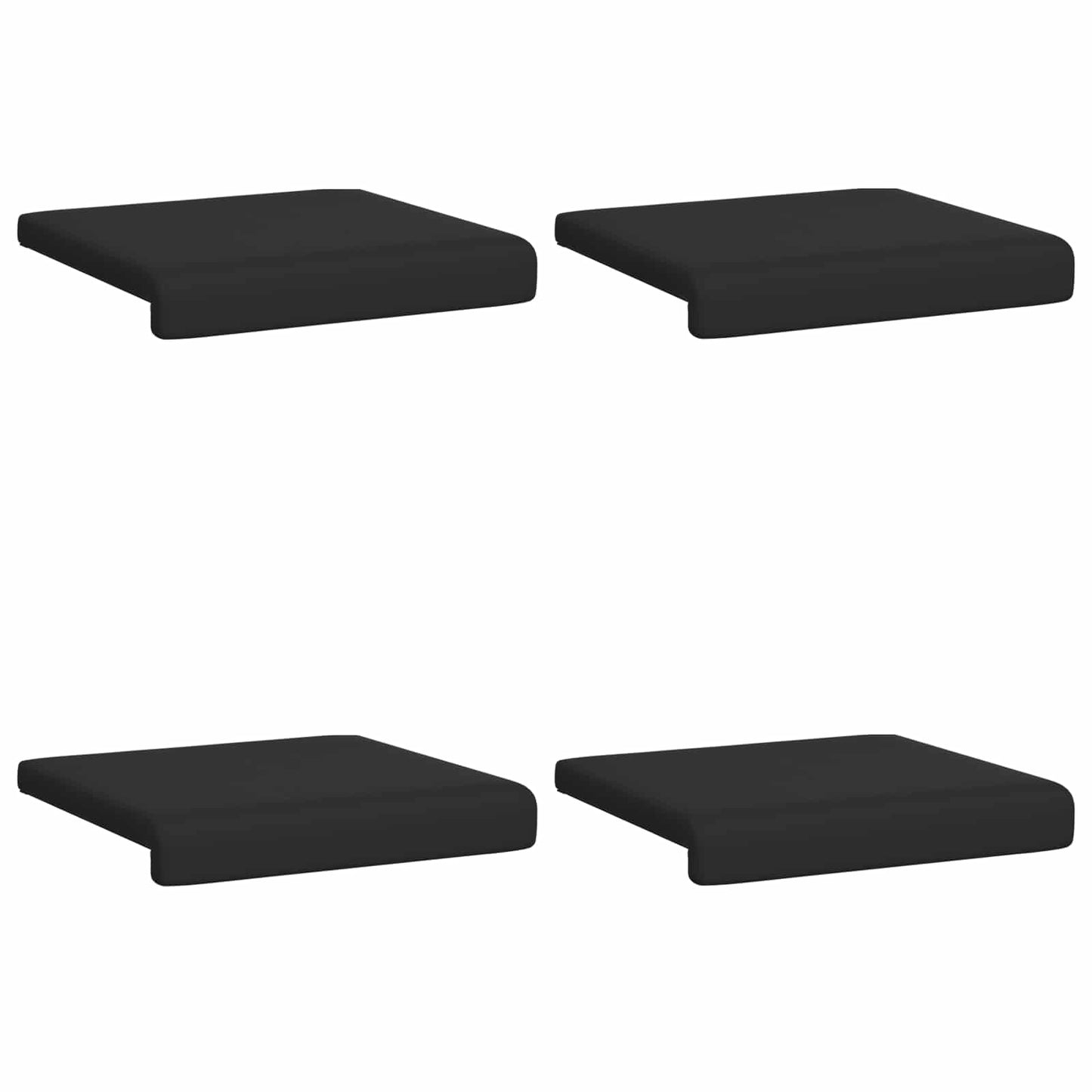 vidaXL Bench Cushion 4 pcs Textured Velvet Black Depth 35 cm