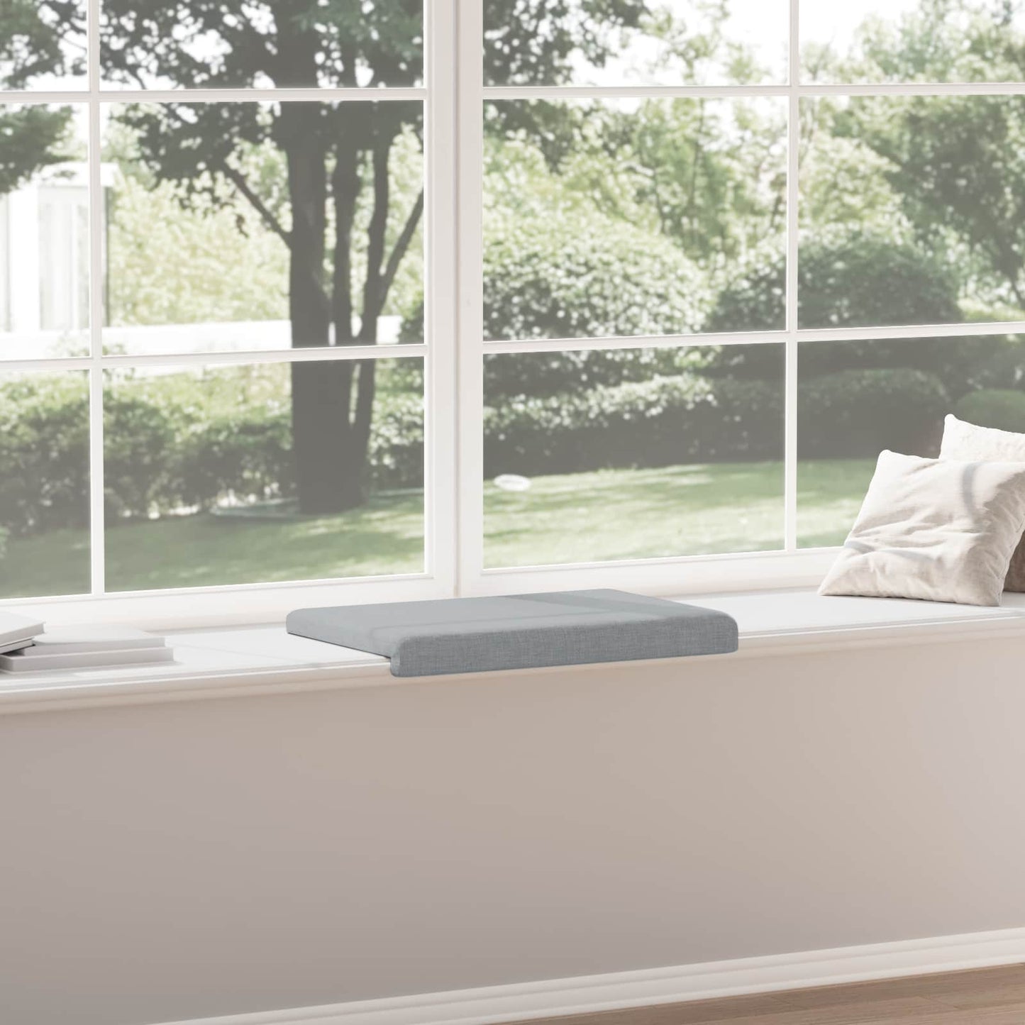 vidaXL Bench Cushion Fabric Light Grey Depth 35 cm