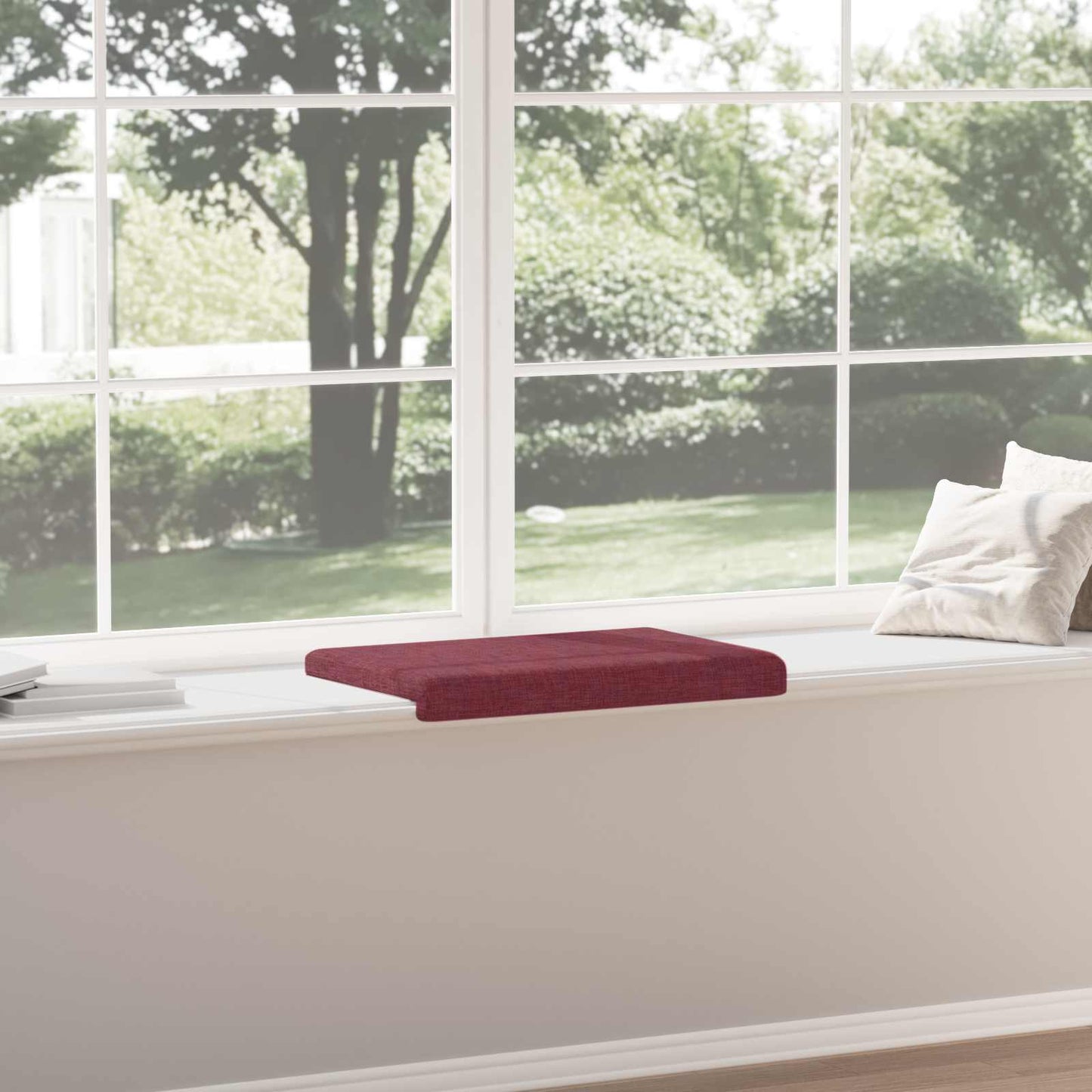 vidaXL Bench Cushion Fabric Wine Red Depth 35 cm