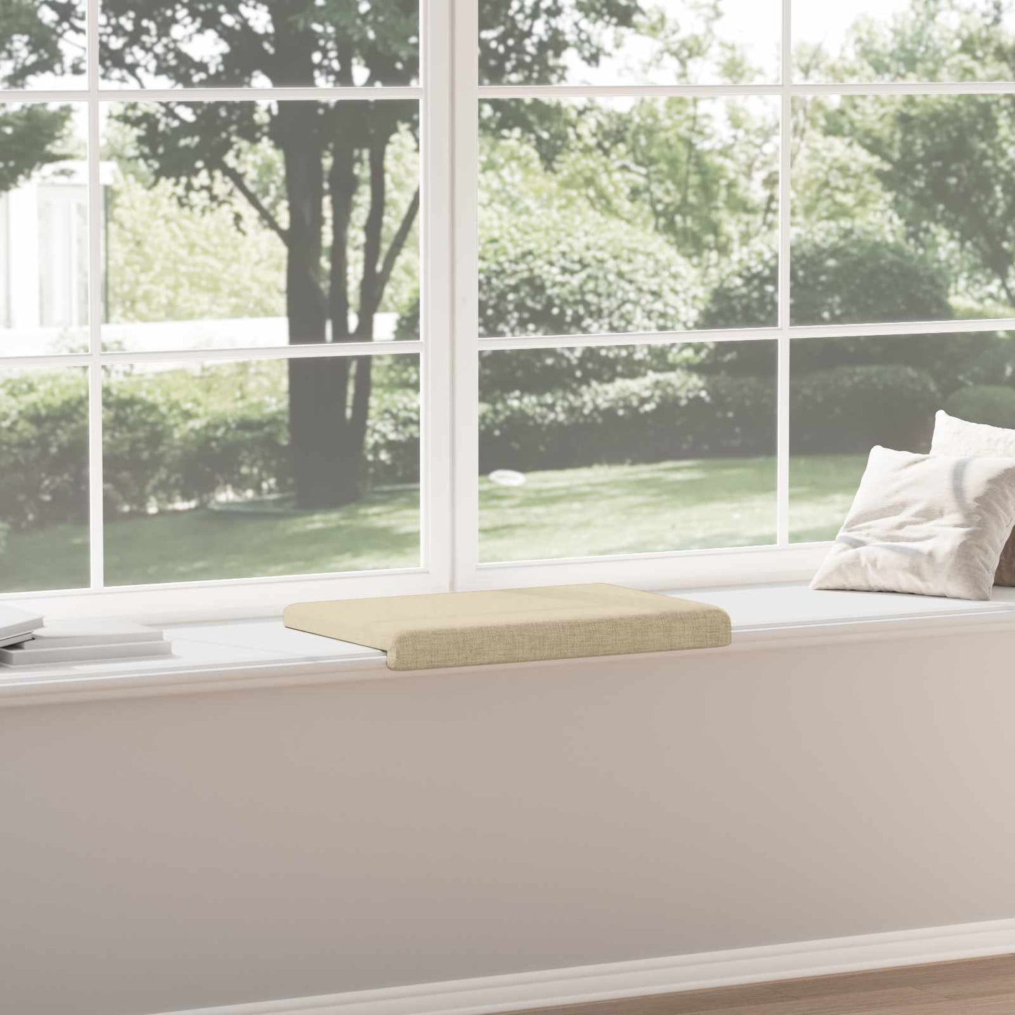 vidaXL Bench Cushion Fabric Cream Depth 35 cm