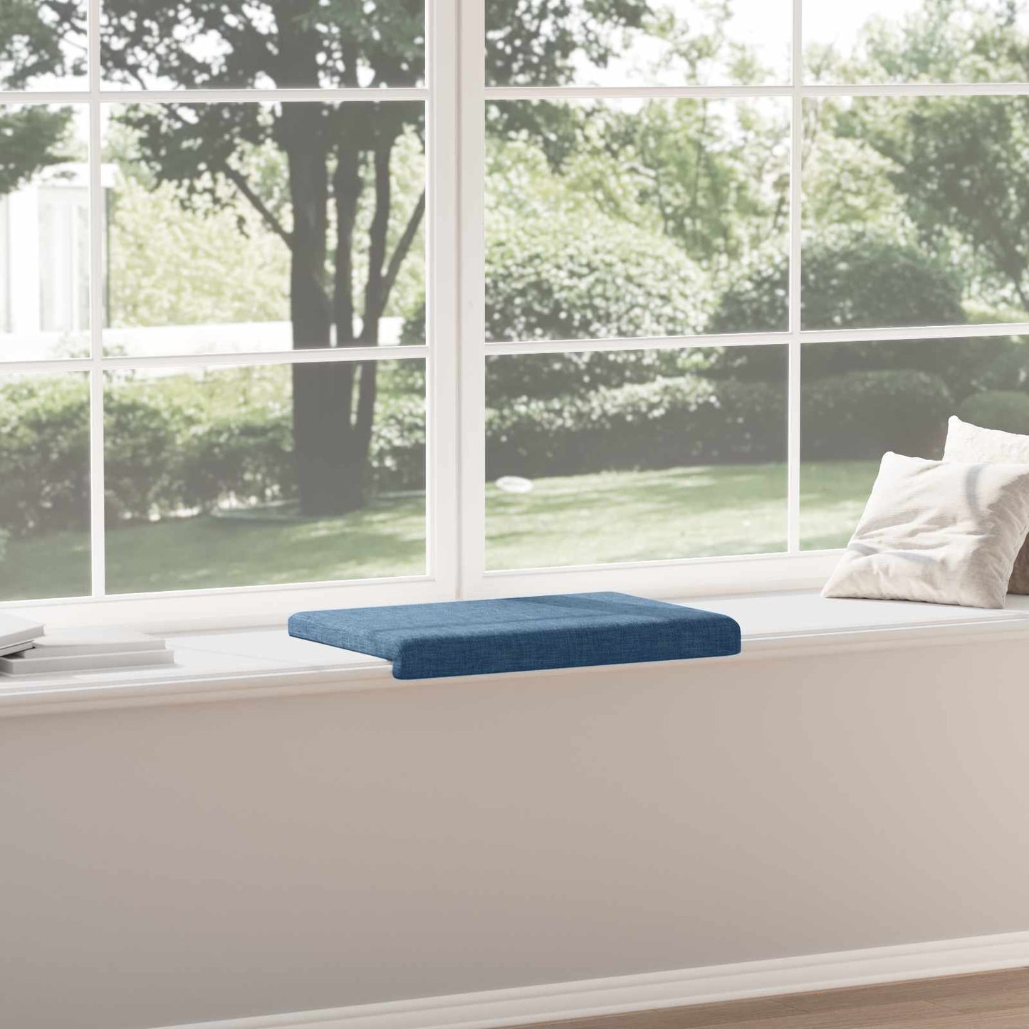 vidaXL Bench Cushion Fabric Blue Depth 35 cm