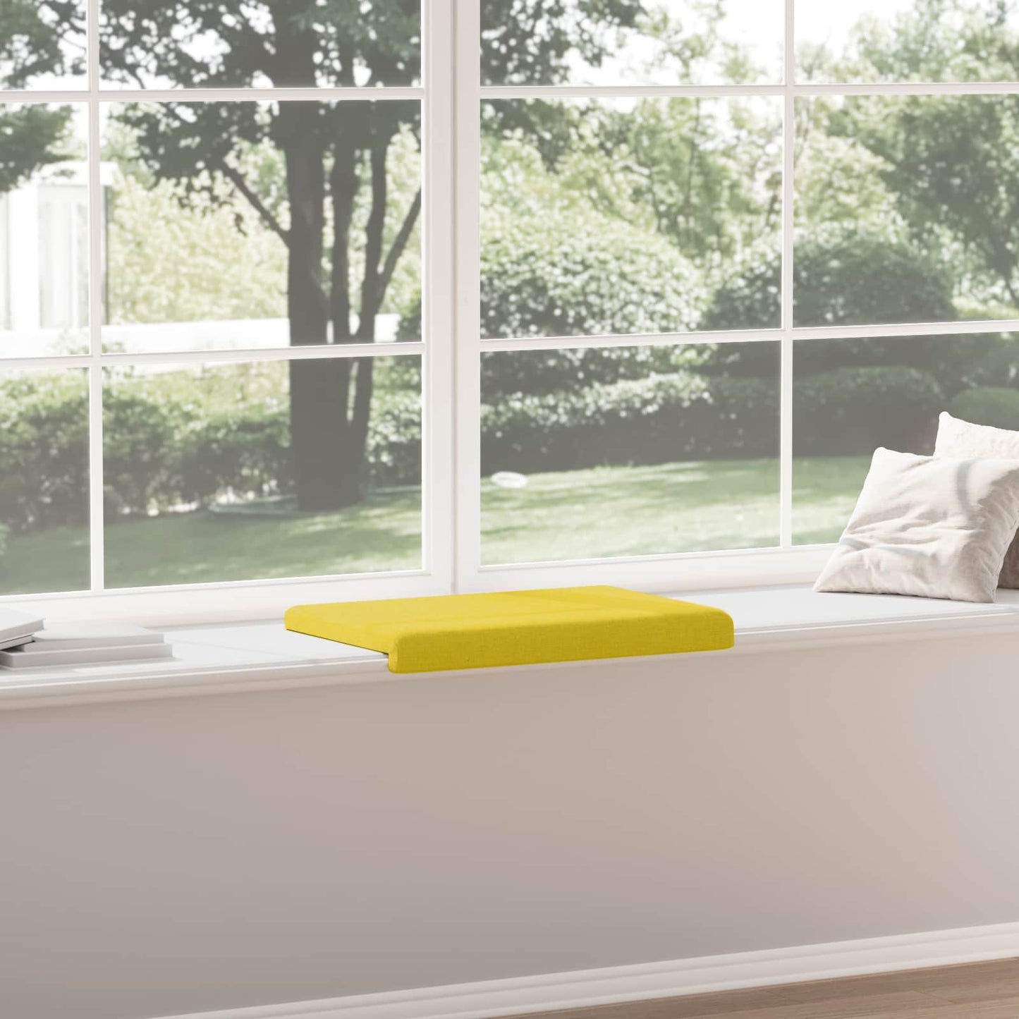 vidaXL Bench Cushion Fabric Light Yellow Depth 35 cm