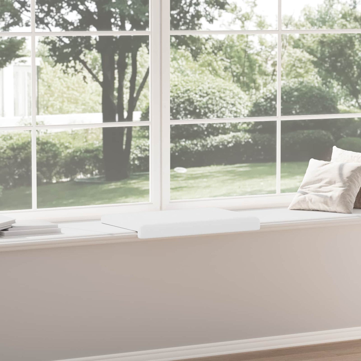 vidaXL Bench Cushion Fabric White Depth 35 cm