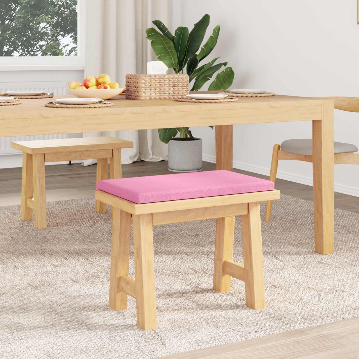 vidaXL Bench Cushion Fabric Pink Depth 35 cm