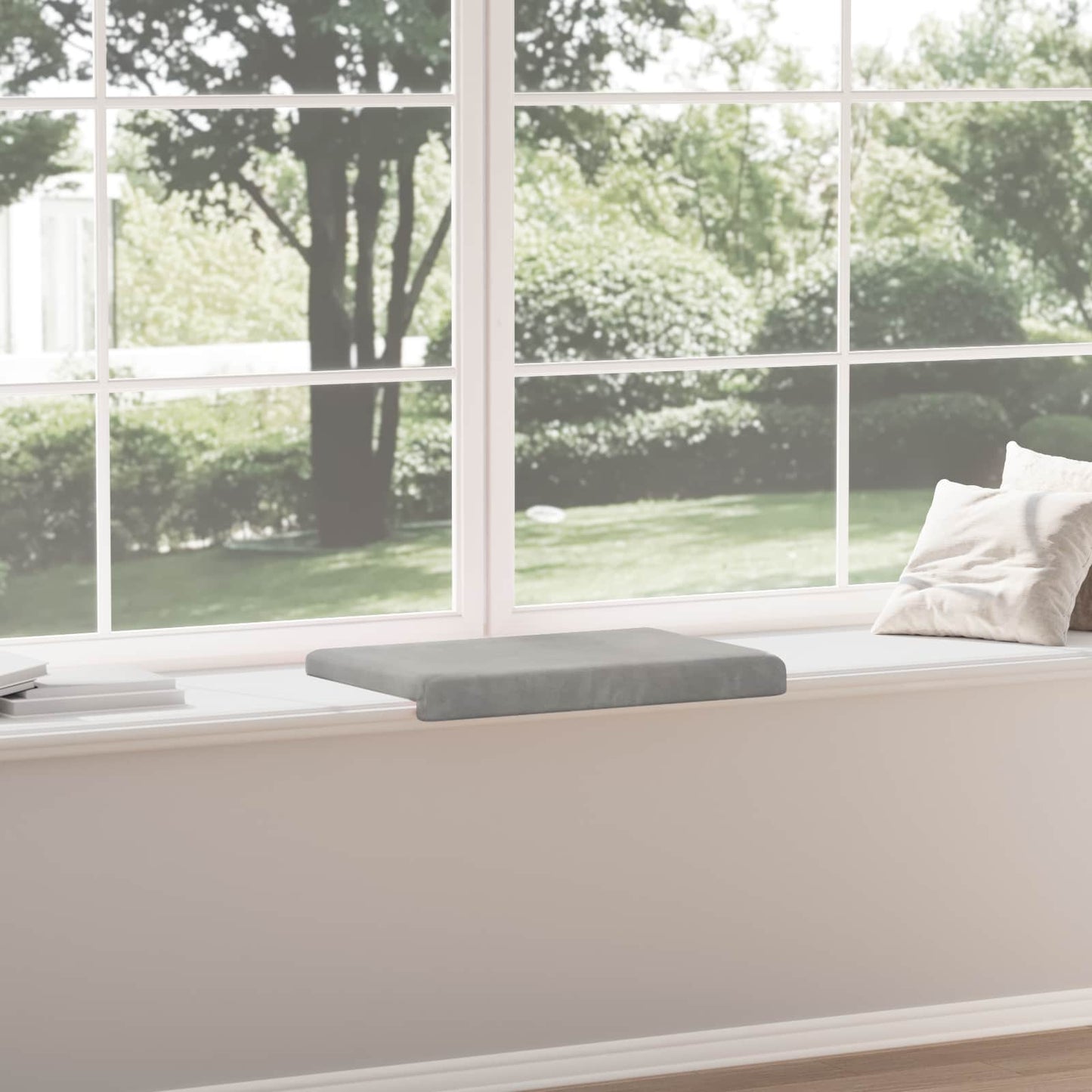 vidaXL Bench Cushion Velvet Light Grey Depth 35 cm
