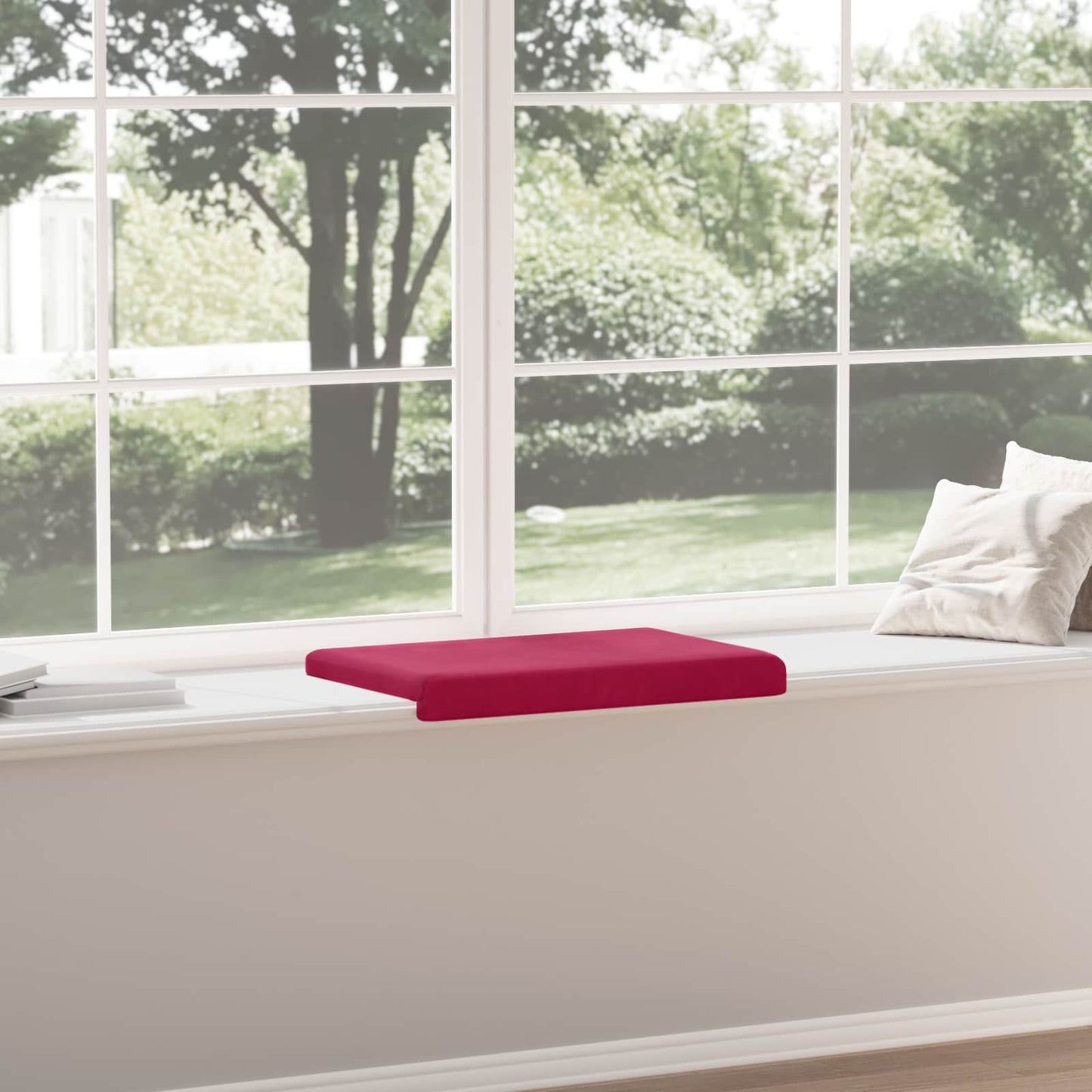 vidaXL Bench Cushion Velvet Wine Red Depth 35 cm