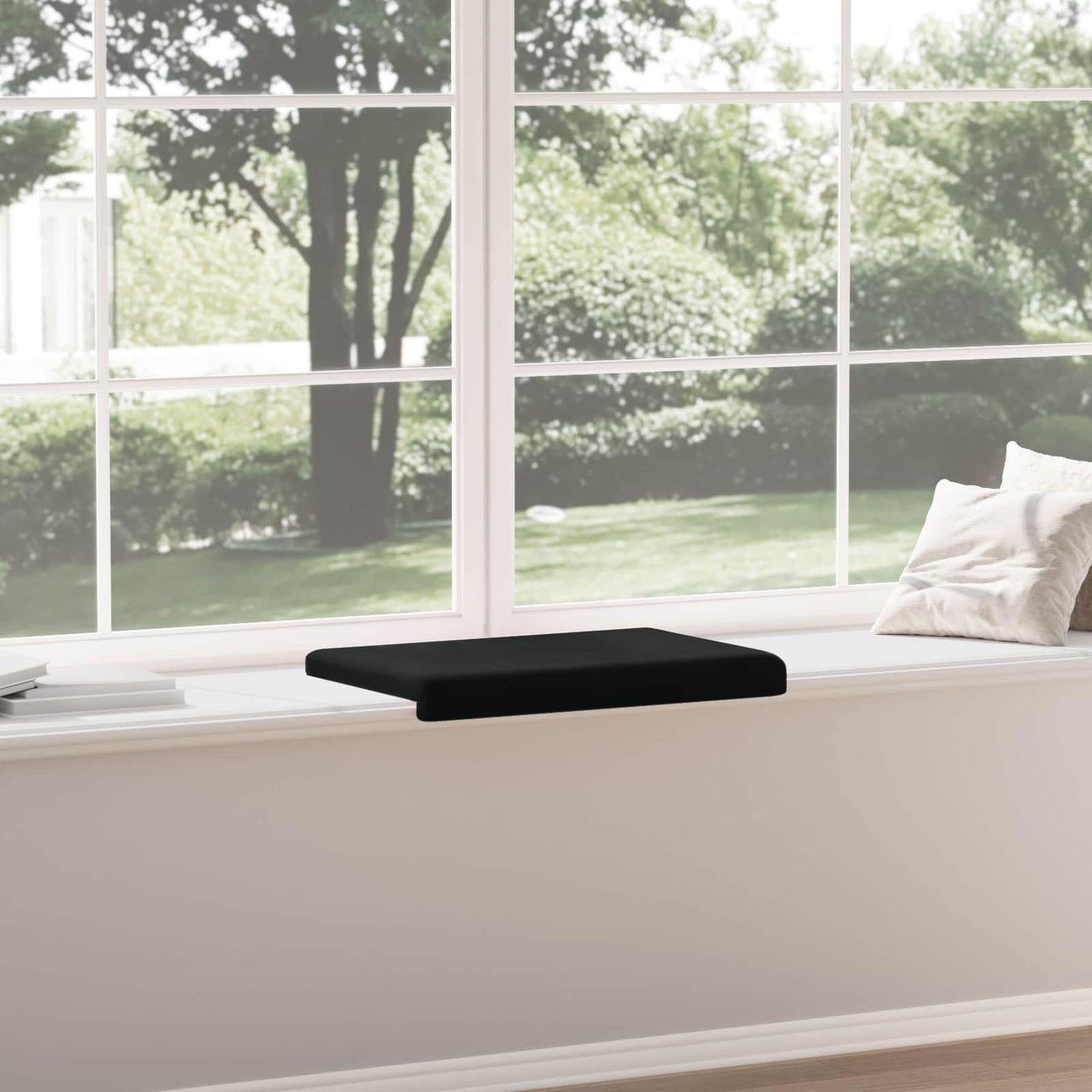 vidaXL Bench Cushion Velvet Black Depth 35 cm