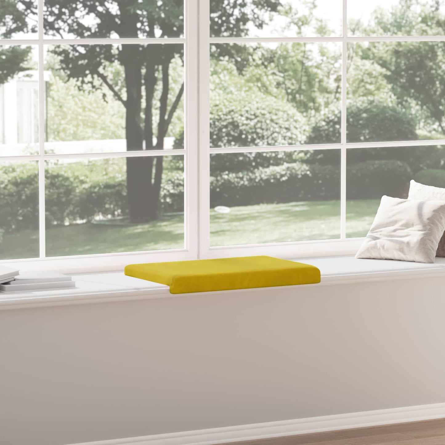 vidaXL Bench Cushion Velvet Yellow Depth 35 cm