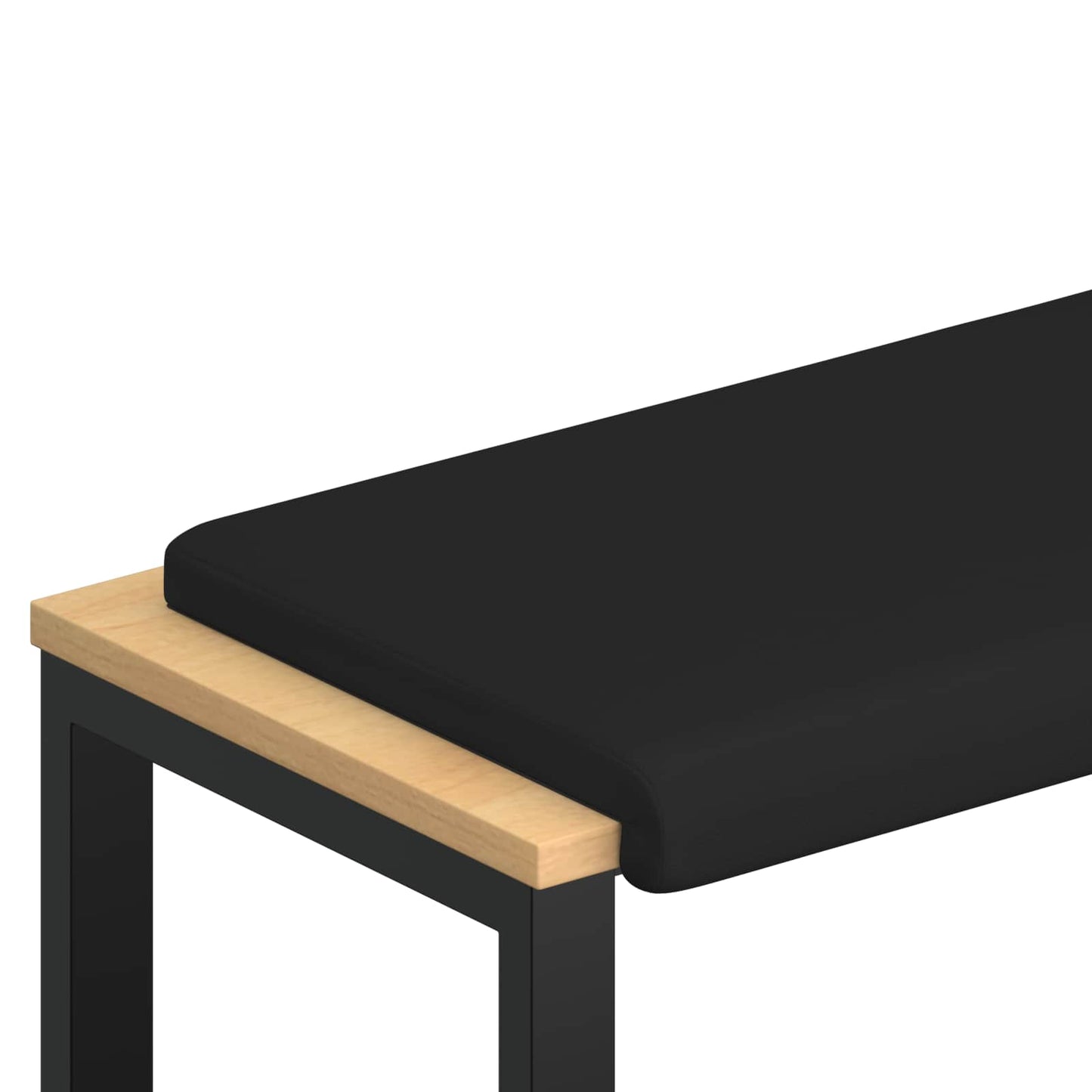 vidaXL Bench Cushion Faux Leather Black Depth 35 cm