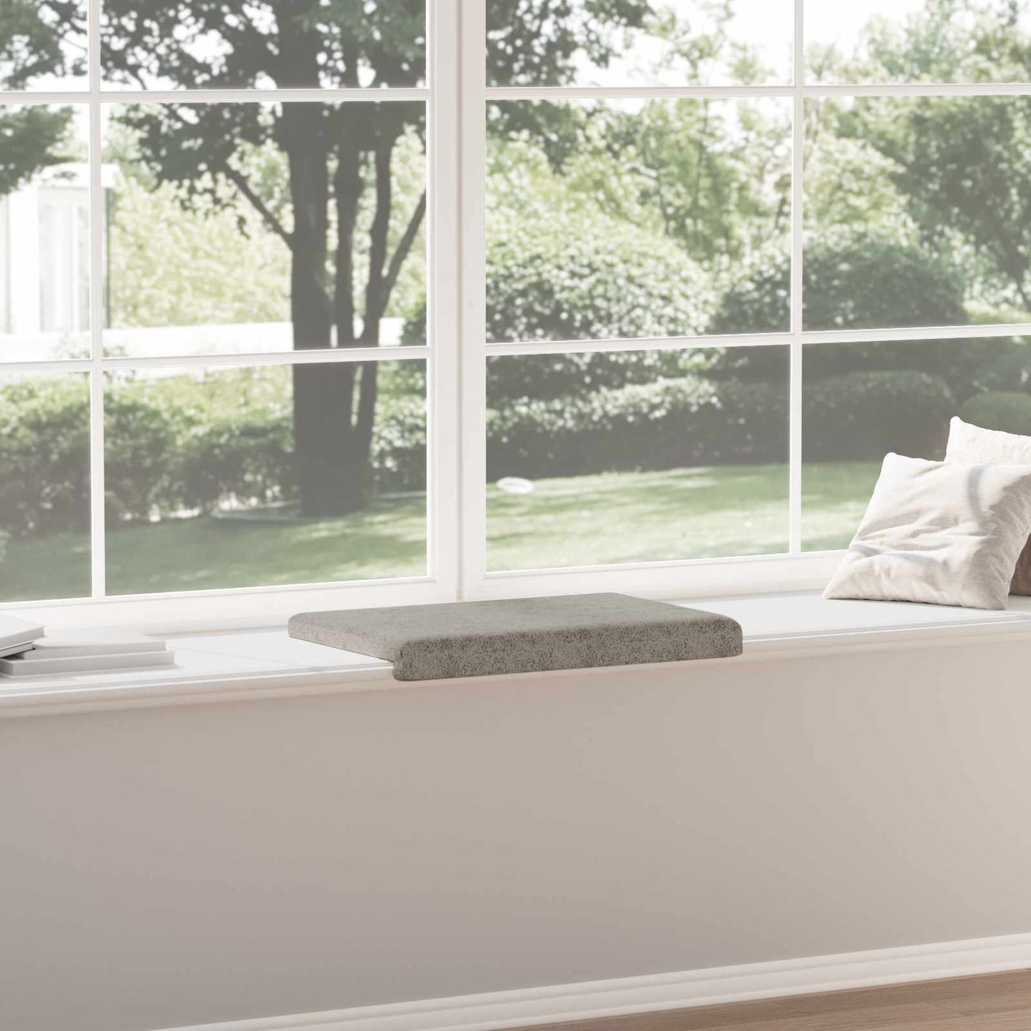 vidaXL Bench Cushion Faux Suede Fabric Light Grey Depth 35 cm