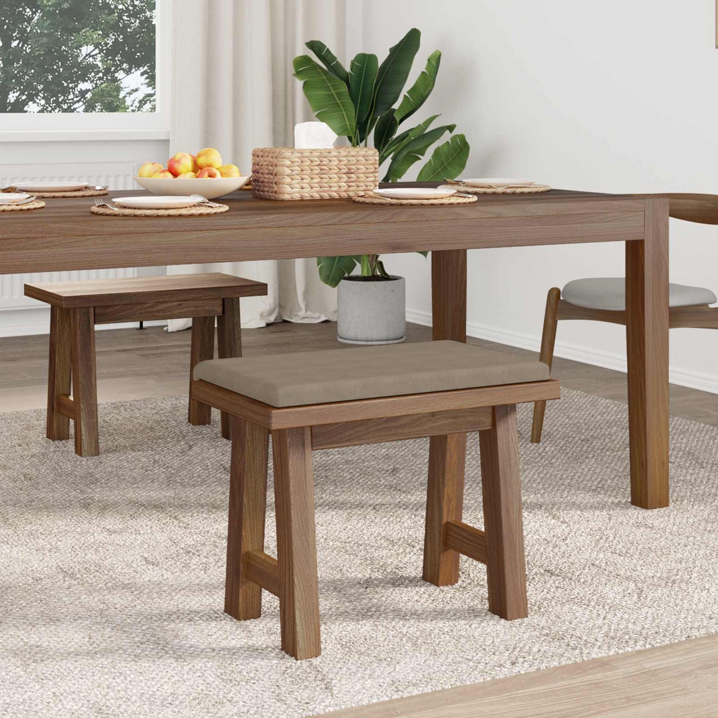 vidaXL Bench Cushion Microfiber Taupe Depth 35 cm