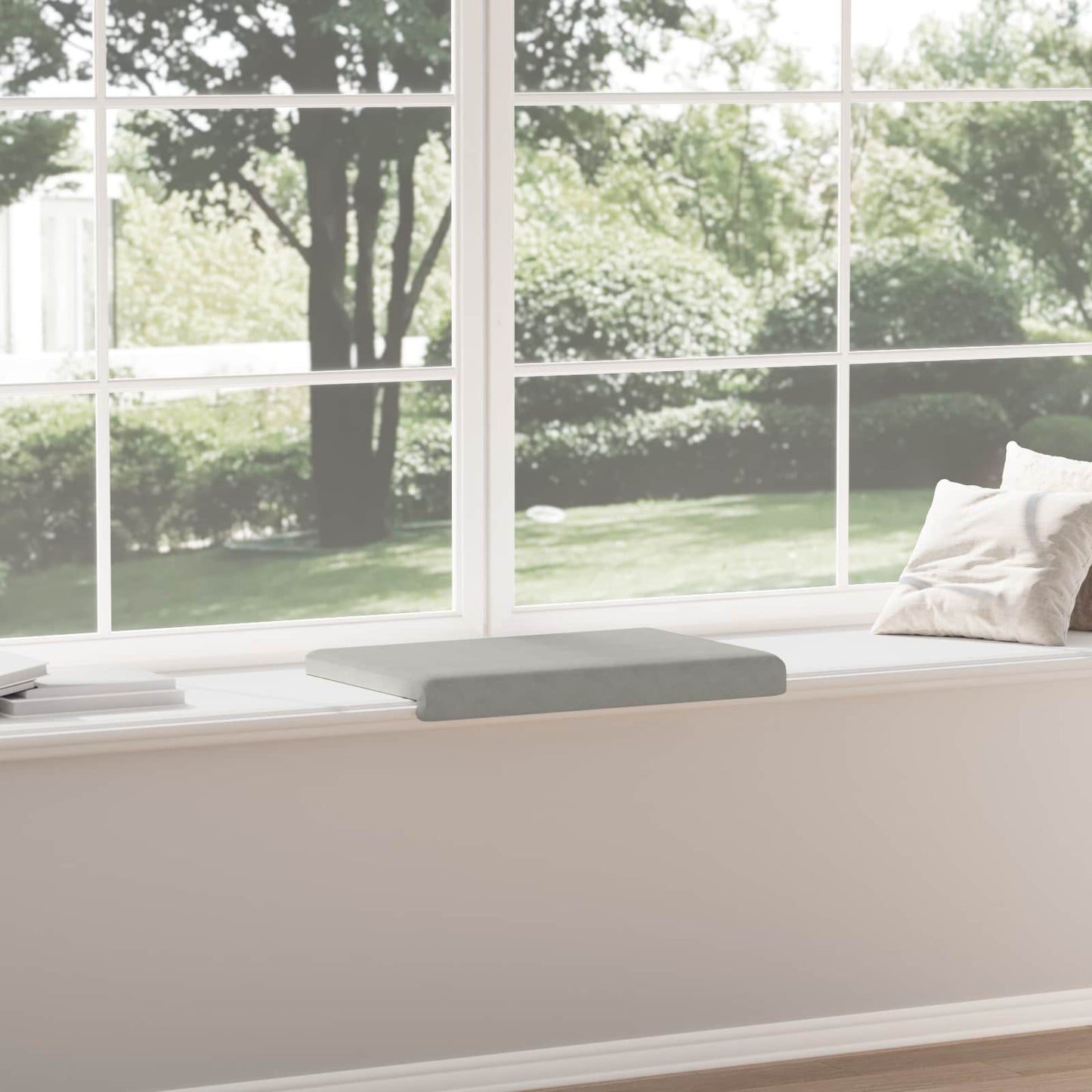 vidaXL Bench Cushion Microfiber Light Grey Depth 35 cm