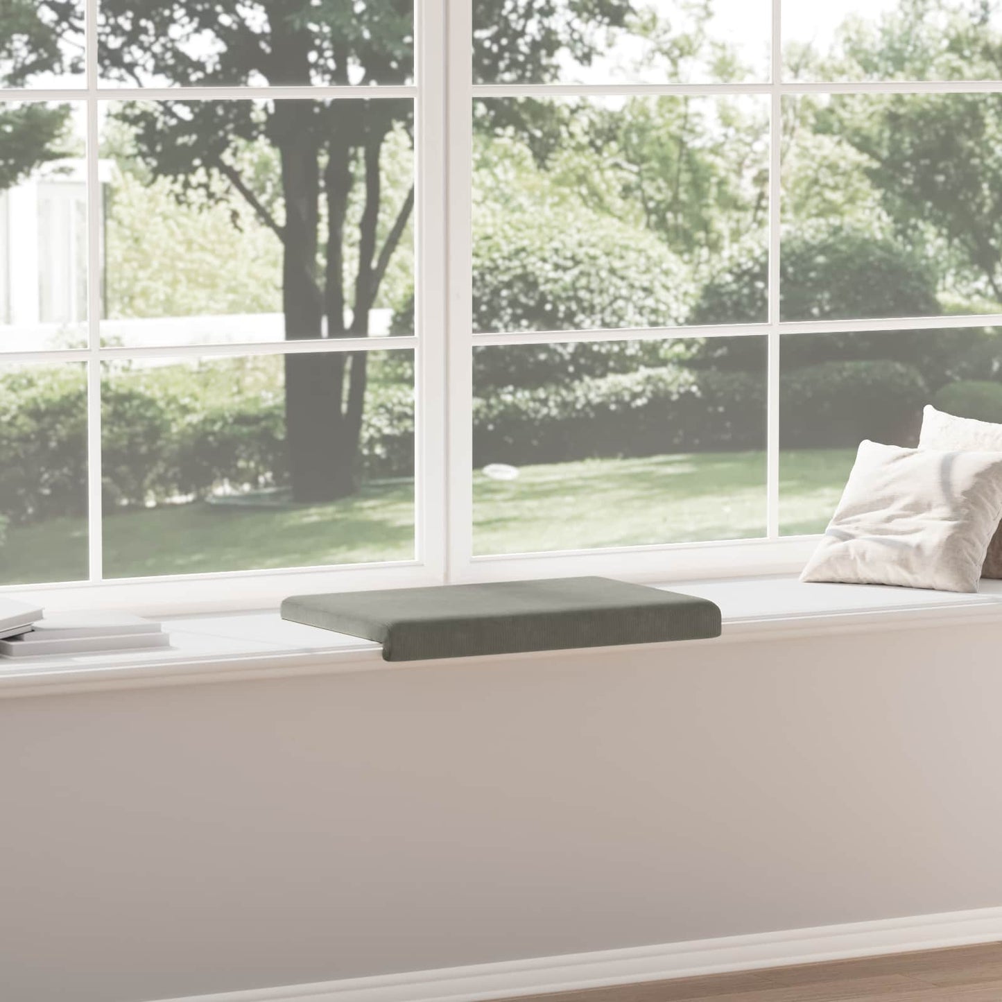 vidaXL Bench Cushion Corduroy Light Grey Depth 35 cm