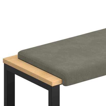 vidaXL Bench Cushion Corduroy Light Grey Depth 35 cm