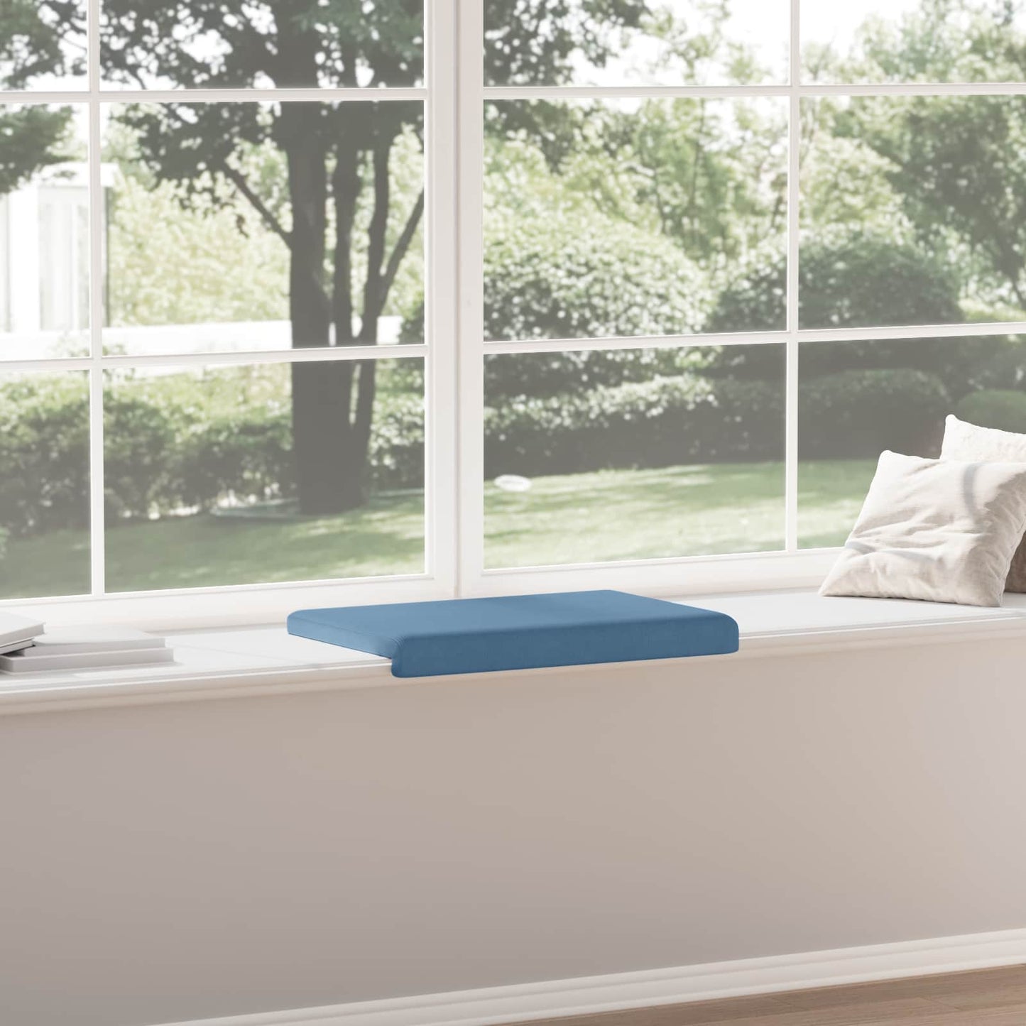 vidaXL Bench Cushion Corduroy Blue Depth 35 cm