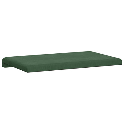 vidaXL Bench Cushion Corduroy Dark Green Depth 35 cm
