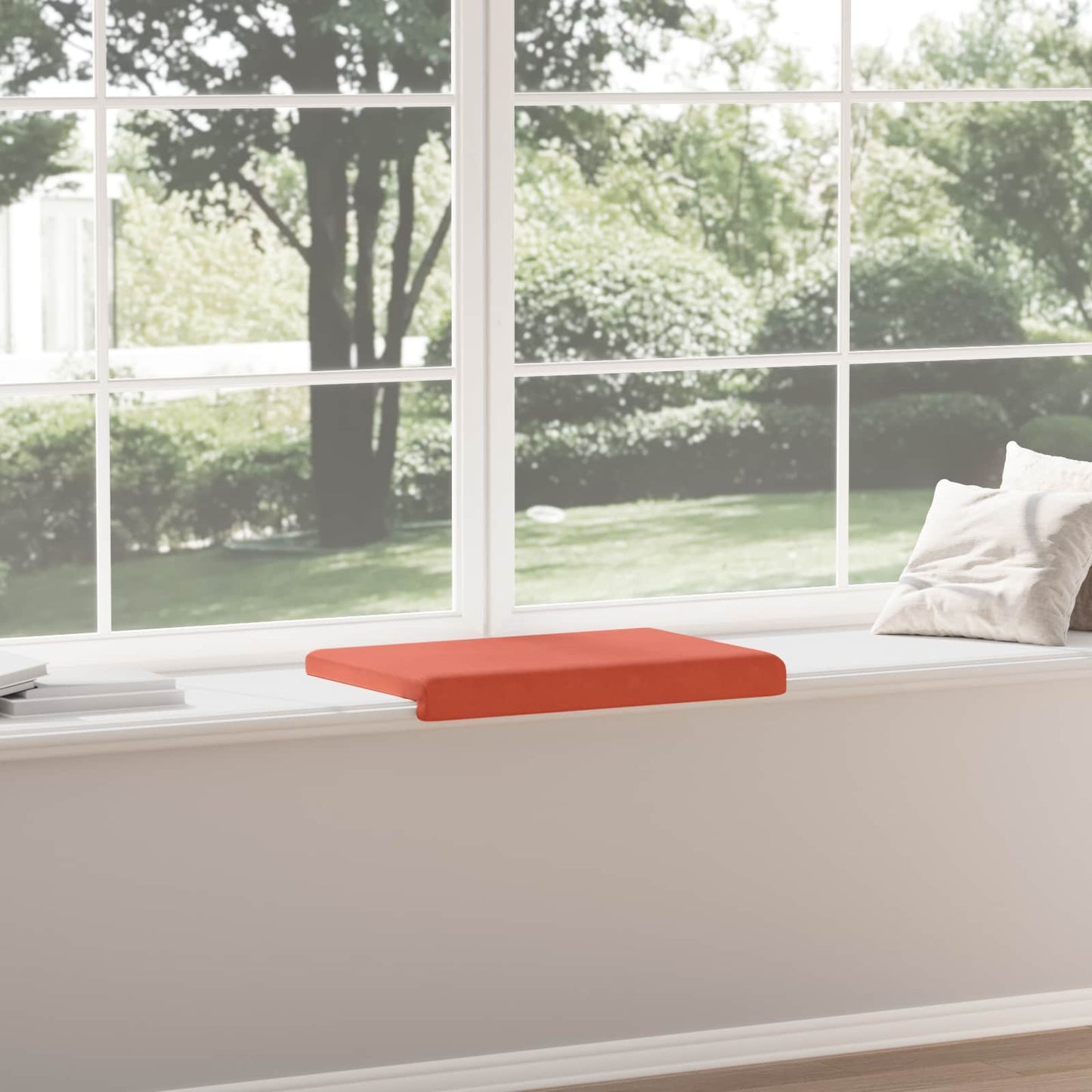 vidaXL Bench Cushion Corduroy Red Orange Depth 35 cm