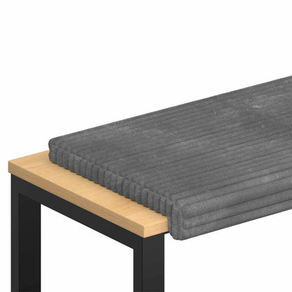 vidaXL Bench Cushion Plush Corduroy Light Grey Depth 35 cm