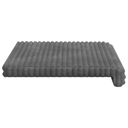 vidaXL Bench Cushion Plush Corduroy Light Grey Depth 35 cm