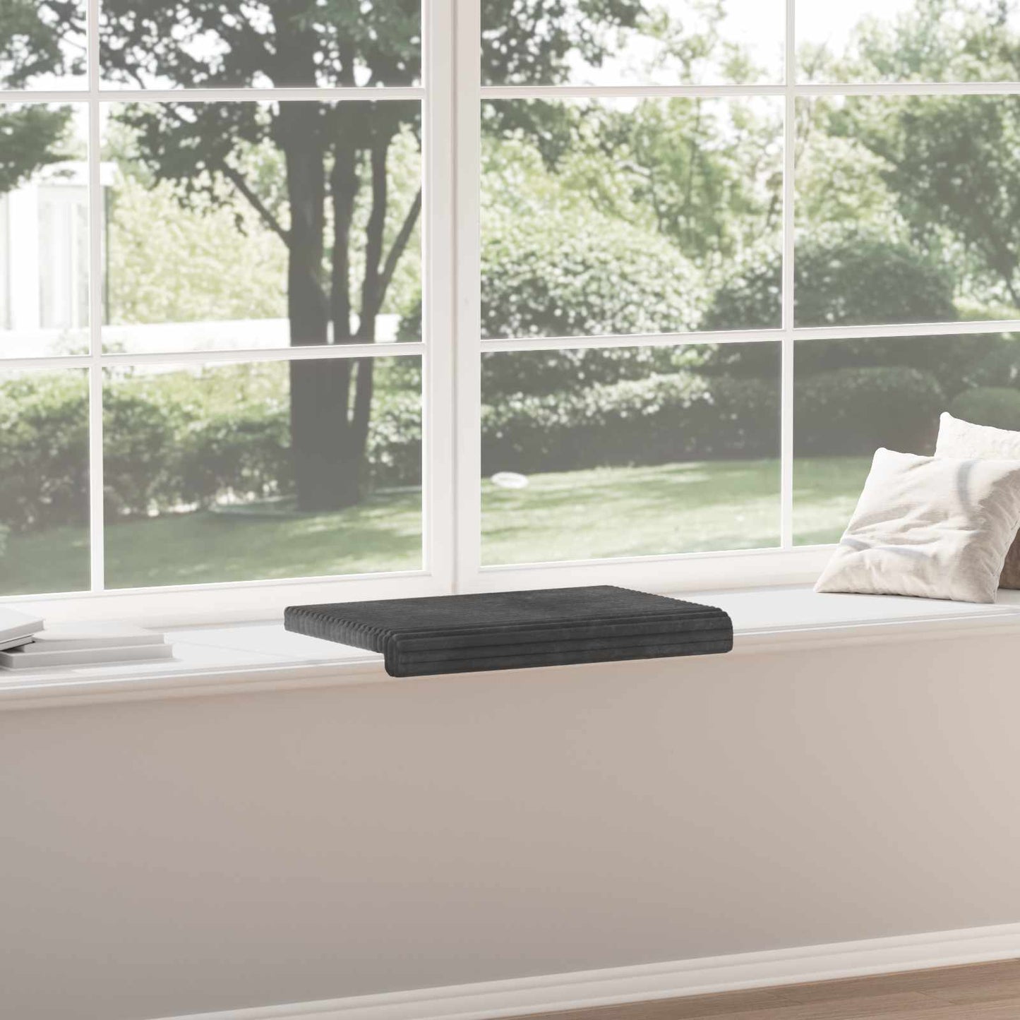 vidaXL Bench Cushion Plush Corduroy Dark Grey Depth 35 cm