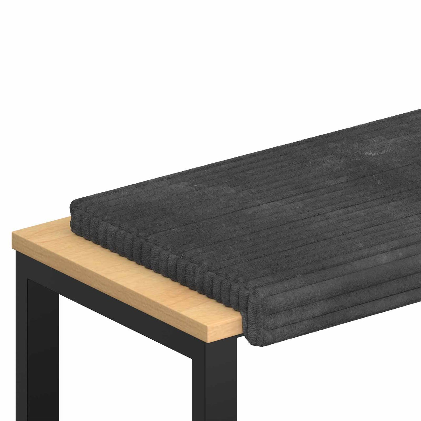 vidaXL Bench Cushion Plush Corduroy Dark Grey Depth 35 cm