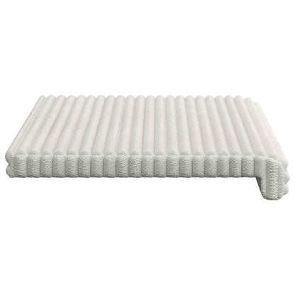 vidaXL Bench Cushion Plush Corduroy Cream Depth 35 cm
